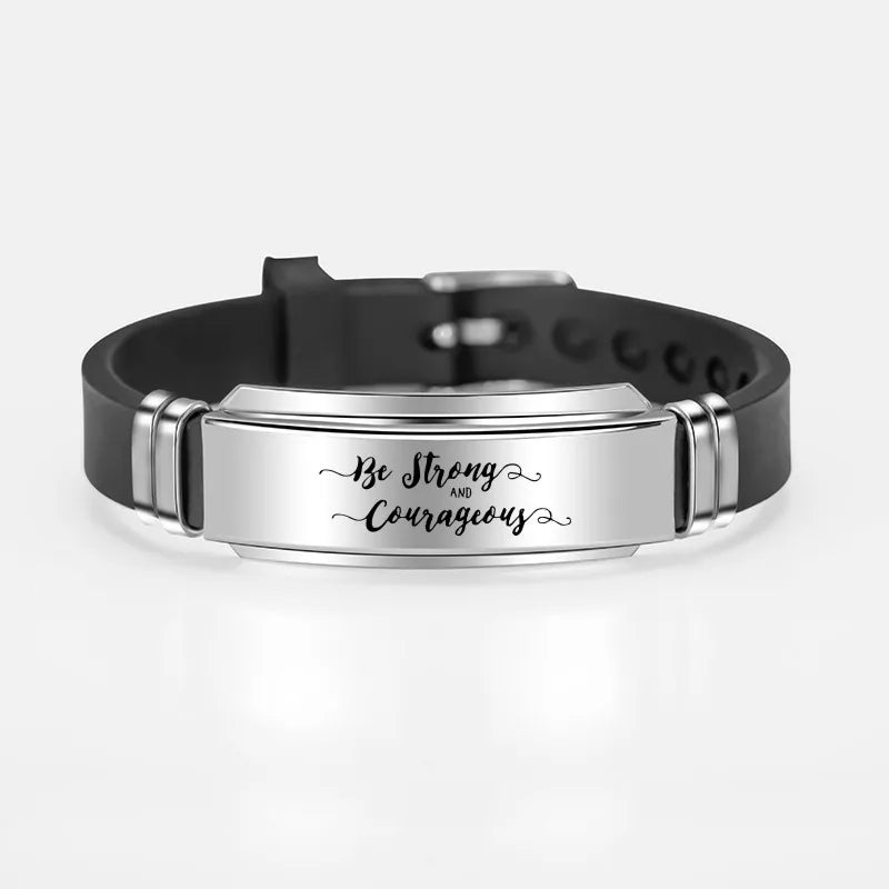 Trendy Religious Heart Jesus Scripture Quote Christian Bible Inspirational Verse Faith Hope Love Silicone Bracelets For Man