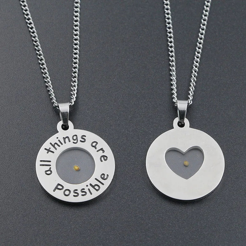 All things are possible mustard seed necklace stainless steel pendant christian inspirational jewelry gift