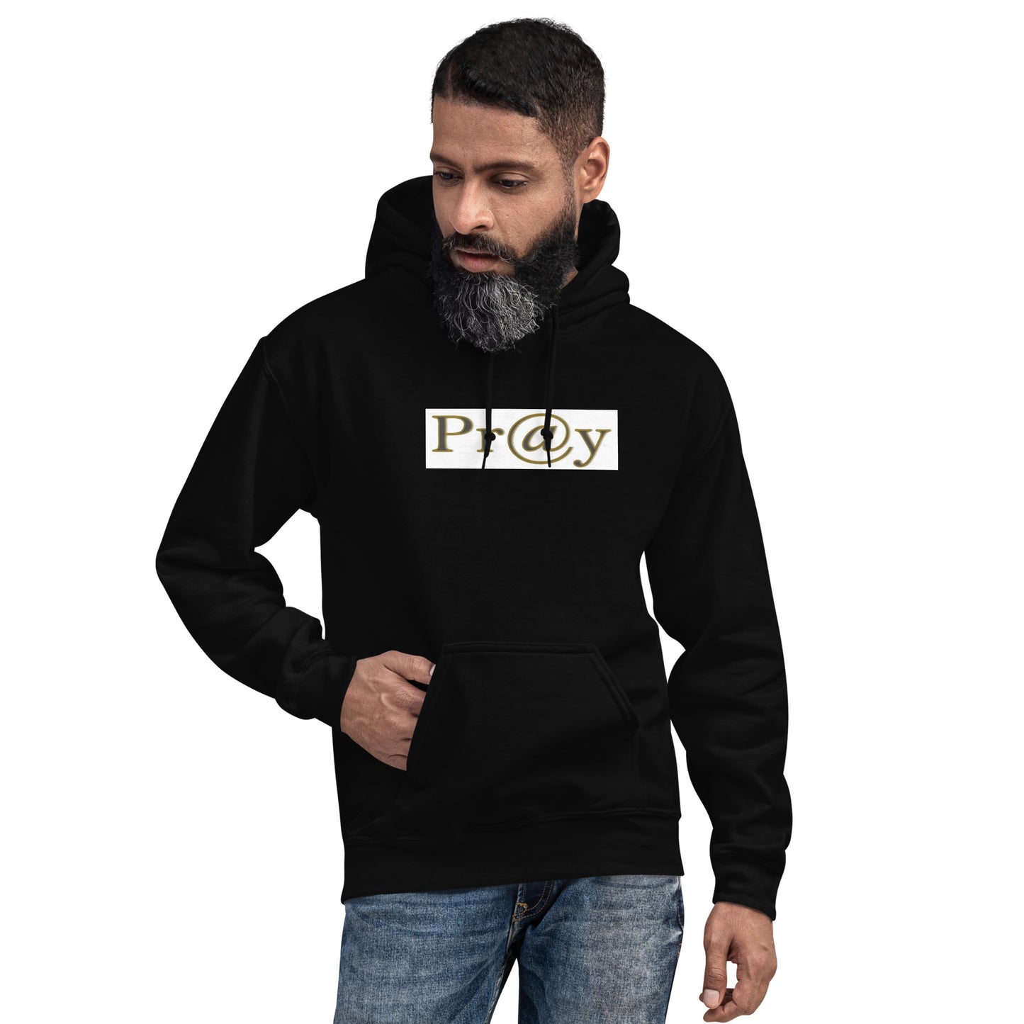 Pr@y WHITE BACKGROUND UNISEX HOODIE