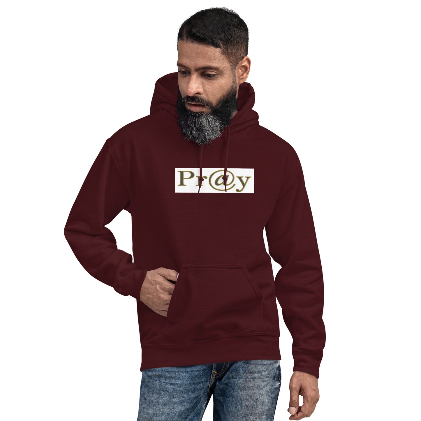 Pr@y WHITE BACKGROUND UNISEX HOODIE